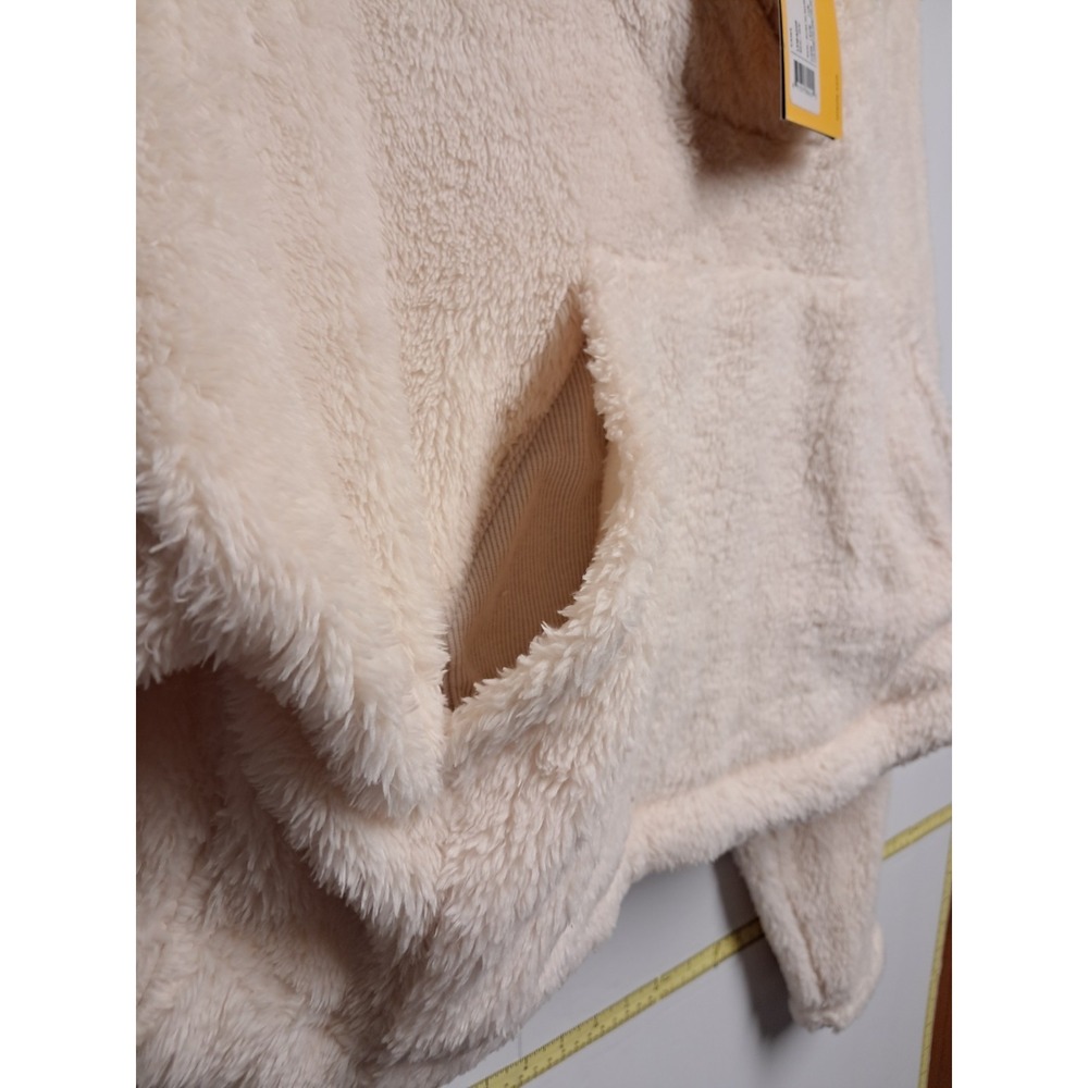 Lole Women's Yana Sherpa Beige Cropped Button Neck Hoodie Sz L - Picture 9 of 11